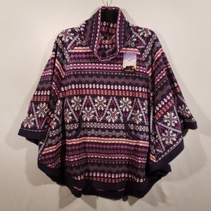 Cuddl Duds pink and purple poncho size medium